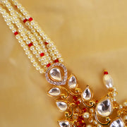 Rich 18k Gold Polish CZ Polki Heavy Bridal Choker Necklace