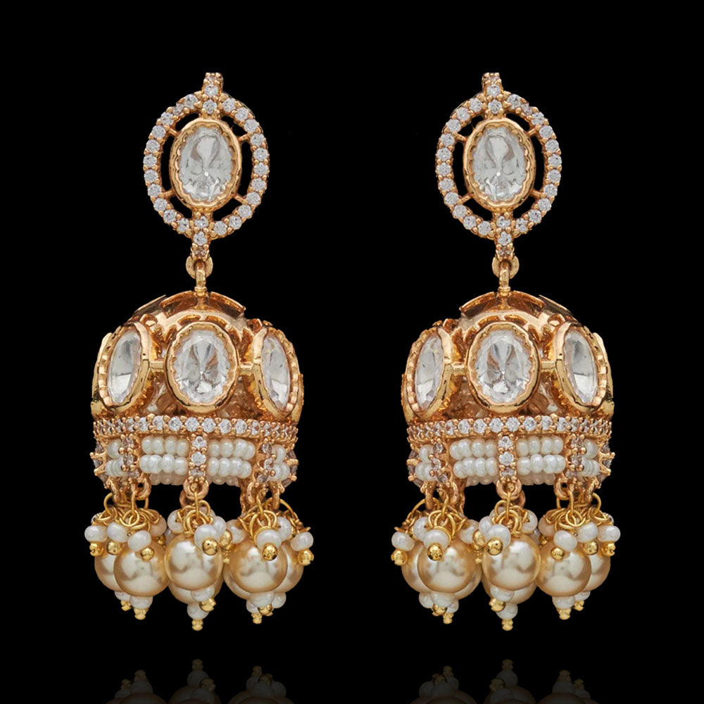 Sparkling Detachable Polki Look Jhumka Earrings