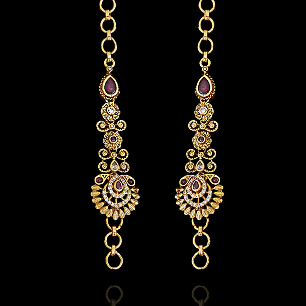 Traditional South Indian Matilu Designs in 18K Gold Polish