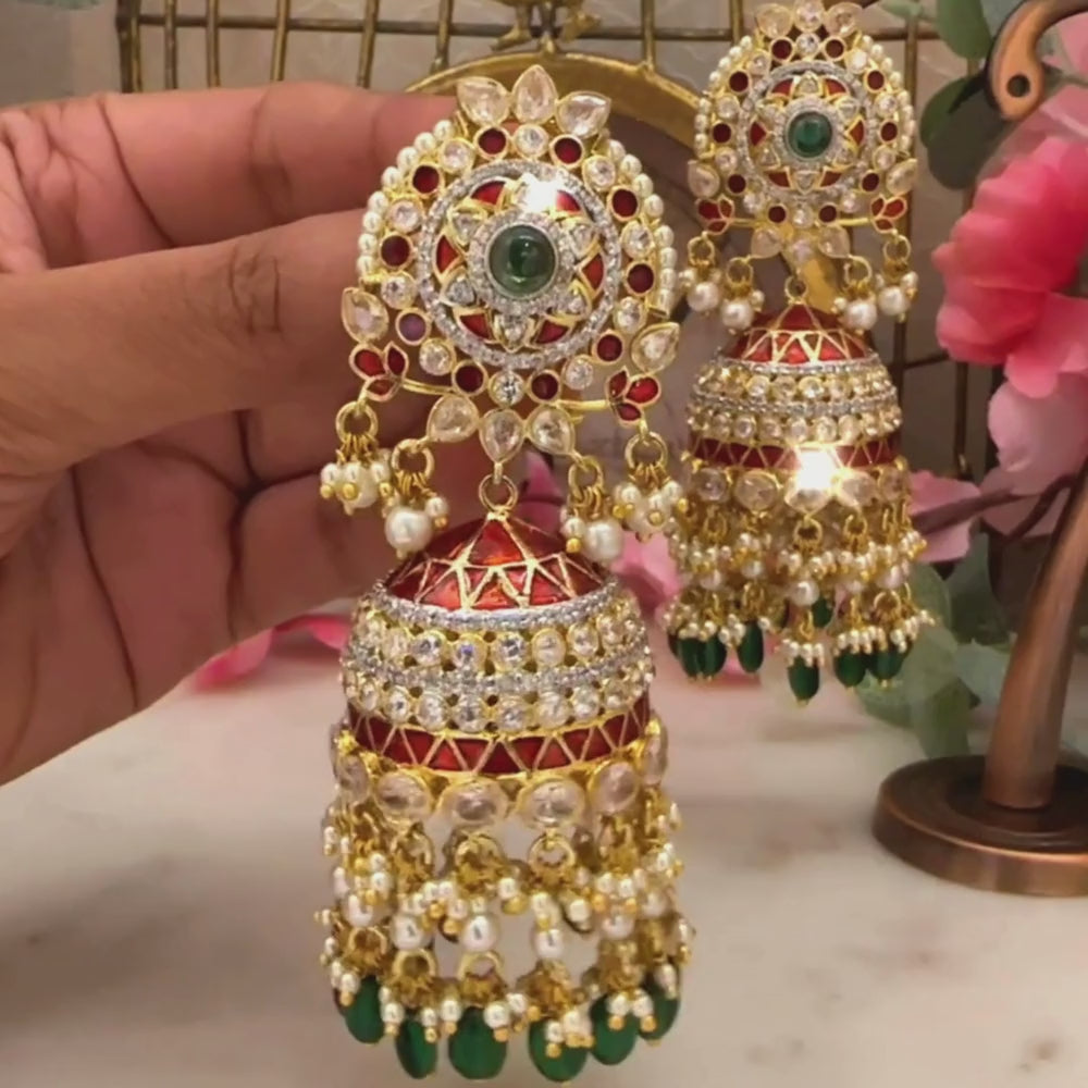 Exquisite Meenakari Bridal Jhumka Design