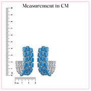 Turquoise Diamond Earrings - Half Bali Earrings