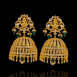 18K Gold Plated Nakshi Temple Jhumka Earrings Design