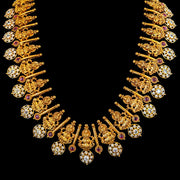 18K Gold Polish Silver Traditional South Indian Temple Haram