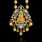 18K Polish Tirupati Balaji Pendant with Pearl Chain