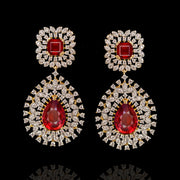Elegant Diamond Look Heavy Bridal South Indian Earrings