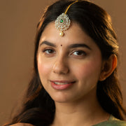 18K Gold Polish Detachable Diamond Look Maang Tikka Cum Pendant