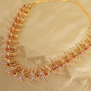 18K Gold Polish Silver Traditional South Indian Temple Haram