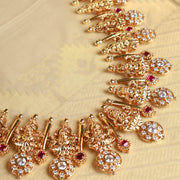 18K Gold Polish Silver Traditional South Indian Temple Haram