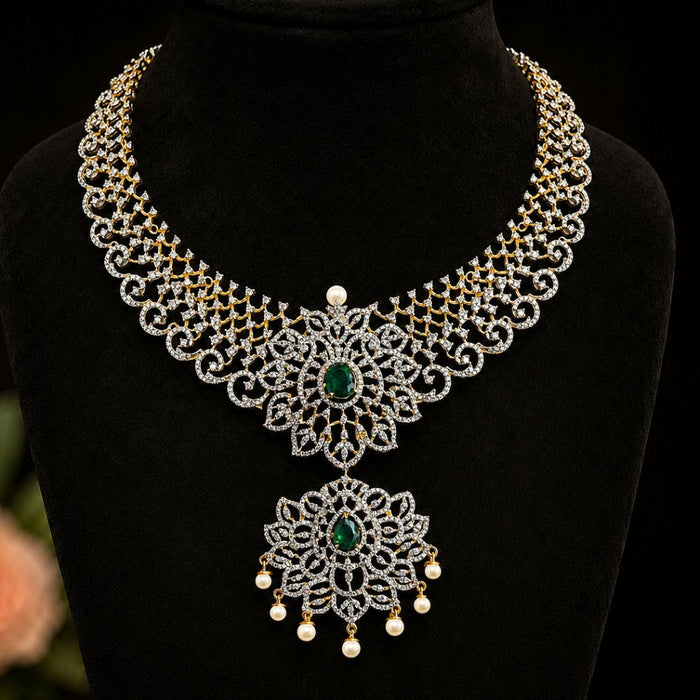 Exquisite & Luminous - Diamond Look Necklace Set Design
