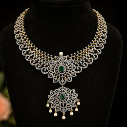 Exquisite & Luminous - Diamond Look Necklace Set Design
