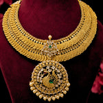 Grand Kasu Necklace with Peacock Pendant in 92.5 Silver | Sneha Rateria