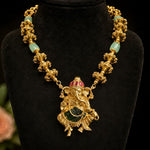 Traditional Ganesha Pendant Necklace with Statement Chain in 92.5 Silver