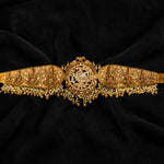Heavy Bridal Temple Vaddanam with Lakshmi Motifs in Silver
