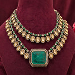 Ready to Ship - Layered Emerald and Champagne Stone Bridal Necklace