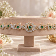 Emerald Diamond Look Bridal Waist Belt | Luxury Vaddanam Jewellery