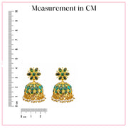 Radiant Reverie - Uncut Green Emerald Stone Jhumkas
