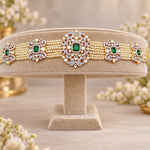 Diamond Motifs Adorned Elegant Pearl Oddiyanam Hip Belt