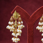 South Indian Krishna Motif Pearl Rice Earrings in 92.5 Silver