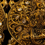 Heavy Bridal Temple Vaddanam with Lakshmi Motifs in Silver