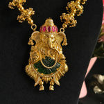 Traditional Ganesha Pendant Necklace with Statement Chain in 92.5 Silver