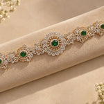 Emerald Diamond Look Bridal Waist Belt | Luxury Vaddanam Jewellery