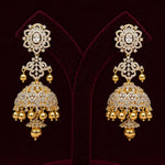 Grand Diamond Look Jhumka Earrings in Pure 925 Silver