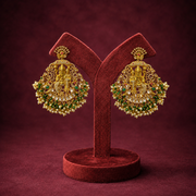 Silver Gold Polished Vishnu Temple Earrings Design
