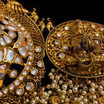 Heavy Bridal Temple Vaddanam with Lakshmi Motifs in Silver