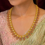 Traditional Lakshmi Mango Necklace in 92.5 Silver Gold Polish