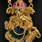 Traditional Ganesha Pendant Necklace with Statement Chain in 92.5 Silver