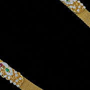 Exquisite Gold Plated Diamond Look Peacock Pendant Chain Haram