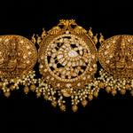 Heavy Bridal Temple Vaddanam with Lakshmi Motifs in Silver