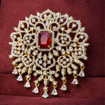 South Indian Bridal Detachable Choker with Ruby Emerald Diamond Look