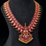 Reversible Bridal Mango Necklace with Diamond Look Stones