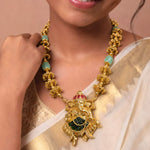 Traditional Ganesha Pendant Necklace with Statement Chain in 92.5 Silver