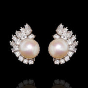 925 Silver Gold Plated Stud Earring Tops With Diamond CZ