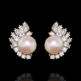 925 Silver Gold Plated Stud Earring Tops With Diamond CZ