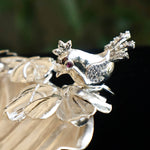 925 Silver Meva Platter with Bird and Leaf Motifs – Small Dry Fruit Tray
