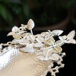 925 Silver Mewa Platter with Leaf and Berry Motif – Handcrafted Elegance