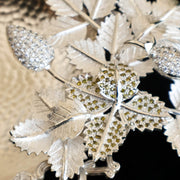 925 Silver Mewa Platter with Leaf and Berry Motif – Handcrafted Elegance