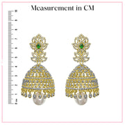 Enchanting South Indian Splendor - The Diamond Look Jhumka Bridal Earrings
