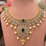 Diamond Look Necklace with Pearls