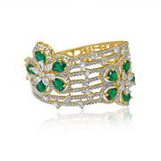 Radiant & Statement Bracelet with CZ diamonds & emeralds