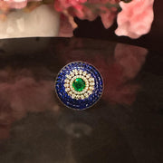 Invisible Setting Sapphire & CZ diamonds ring