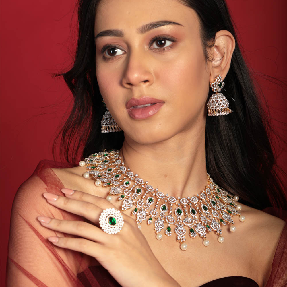 An Ensemble of Emeralds - Long Haram Necklace