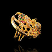 Antique Gold Polish Small Peacock Jada Billa Bridal Hair Accessory