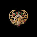 Antique Gold Polish Small Peacock Jada Billa Bridal Hair Accessory