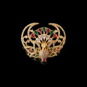 Antique Gold Polish Small Peacock Jada Billa Bridal Hair Accessory