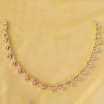 Anvitha – CZ Diamond Floral Choker in Gold-Plated Silver