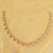 Anvitha – CZ Diamond Floral Choker in Gold-Plated Silver
